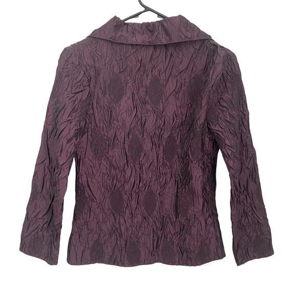 Y2K Purple Crinkle Textured Blazer Jacket Fairycore Cottagecore Festival Rave M - Picture 2 of 8